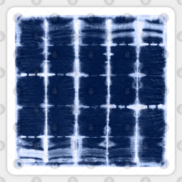 Shibori itajime indigo square blue Sticker by marufemia